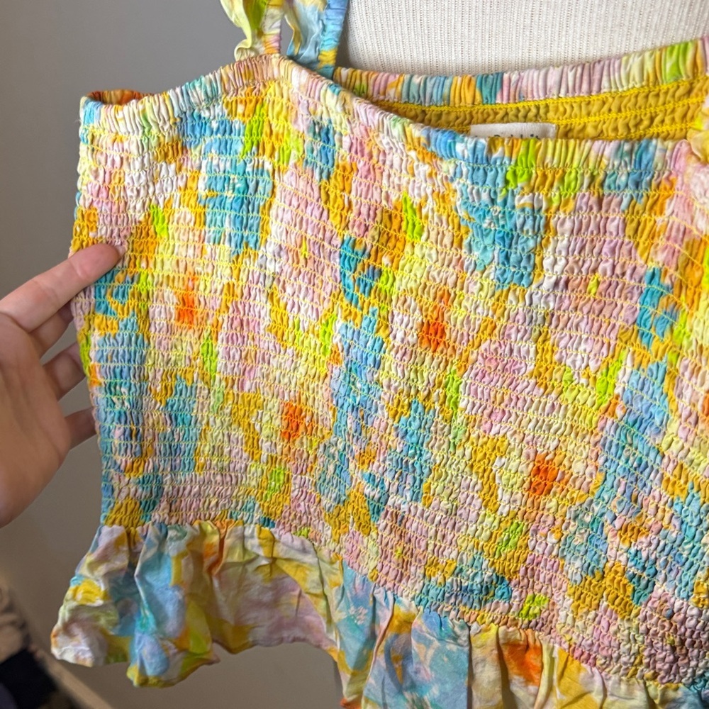 Roller Rabbit Colorful Smocked Ruffle Tank Top - Picture 3 of 4